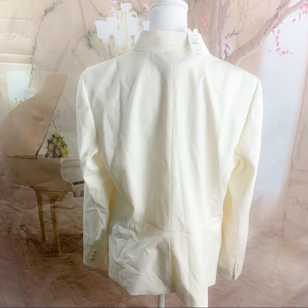 SOLD NEW Talbots FEMININE Stand Collar Button Front In off White - Picture 8 of 10